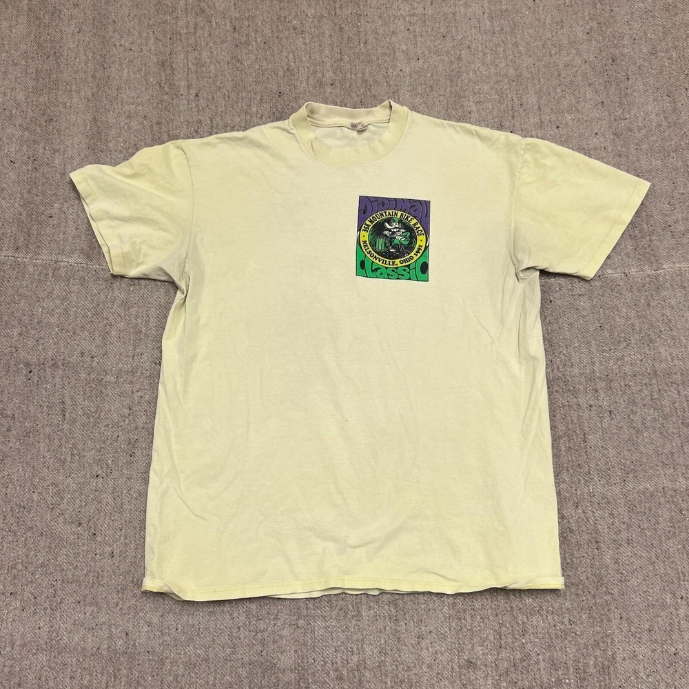 Vintage Didimau Classic Mountain Bike Race Shirt Mens Large Yellow 1990s Ohio